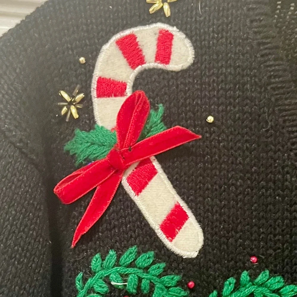 VTG 90s‎ Designer Originals Studio Festive Christmas Sweater Holiday Sparkle L